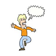 cartoon man panicking with speech bubble N66