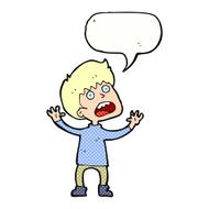 cartoon stressed boy with speech bubble N11