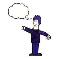 cartoon happy vampire with thought bubble N44