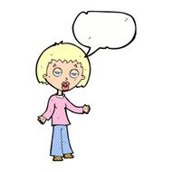 cartoon tired woman with speech bubble N35
