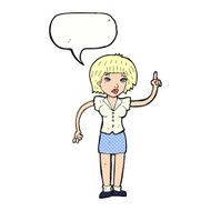 cartoon woman with idea speech bubble N286