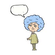cartoon old lady with speech bubble N12