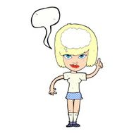 cartoon woman with idea speech bubble N287