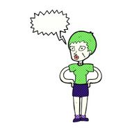 cartoon halloween girl with speech bubble N23