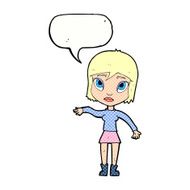 cartoon woman waving hand with speech bubble N11