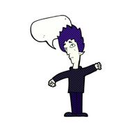 cartoon vampire man with speech bubble N137