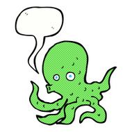 cartoon octopus with speech bubble N34