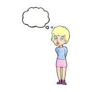 cartoon pretty woman with thought bubble N286