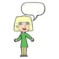 cartoon happy woman with speech bubble N295