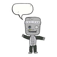 cartoon funny robot with speech bubble N91