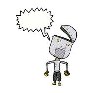 cartoon funny robot with speech bubble N92