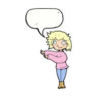 cartoon dancing woman with speech bubble N57