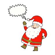 funny waving santa claus cartoon with speech bubble N24