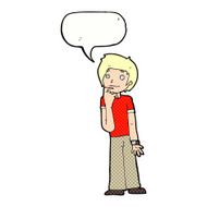 cartoon boy wondering with speech bubble N12