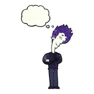 cartoon vampire with thought bubble N133