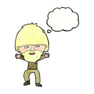 cartoon happy man with beard thought bubble N43