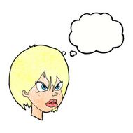 Cartoon Annoyed Woman With Thought Bubble N195
