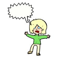 cartoon unhappy person with speech bubble N12