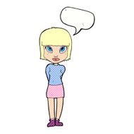 cartoon woman standing with speech bubble N24