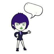 cartoon vampire girl with speech bubble N264