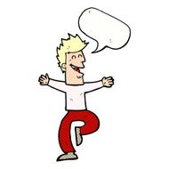 cartoon laughing man with speech bubble N22