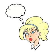 cartoon pretty woman with thought bubble N287