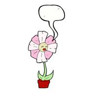 cartoon flower with speech bubble N46