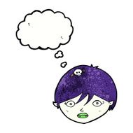 cartoon vampire face with thought bubble N37