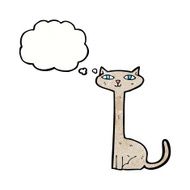 cartoon cat with thought bubble N45
