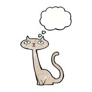 cartoon cat with thought bubble N46