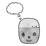 cartoon robot head with thought bubble N65
