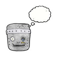 cartoon robot head with thought bubble N66