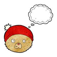 cartoon teddy bear face with thought bubble N21