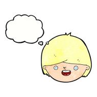 cartoon happy face with thought bubble N56