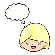 cartoon happy face with thought bubble N57