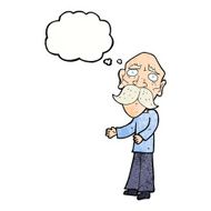 cartoon lonely old man with thought bubble N11