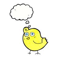 funny cartoon bird with thought bubble N137
