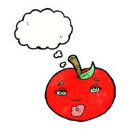 cartoon apple with face thought bubble N20