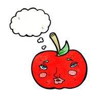 cartoon apple with face thought bubble N21