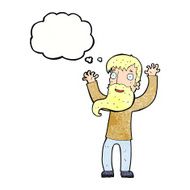 cartoon excited man with beard thought bubble N11