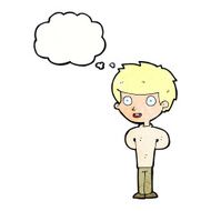 cartoon happy boy with thought bubble N253