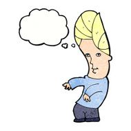 cartoon man with no worries thought bubble N10