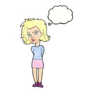 cartoon woman with thought bubble N31