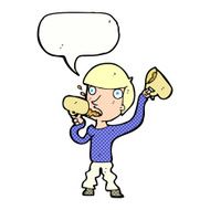 cartoon man drinking beer with speech bubble N12