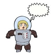 cartoon space man with speech bubble N23