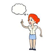 cartoon woman with great idea thought bubble N22