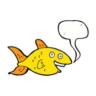 cartoon fish with speech bubble N106