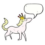 cartoon unicorn with speech bubble N45