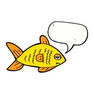 cartoon funny fish with speech bubble N20