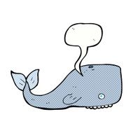cartoon whale with speech bubble N42